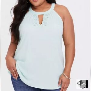 Torrid Mint Eyelet Keyhole Goddess Tank